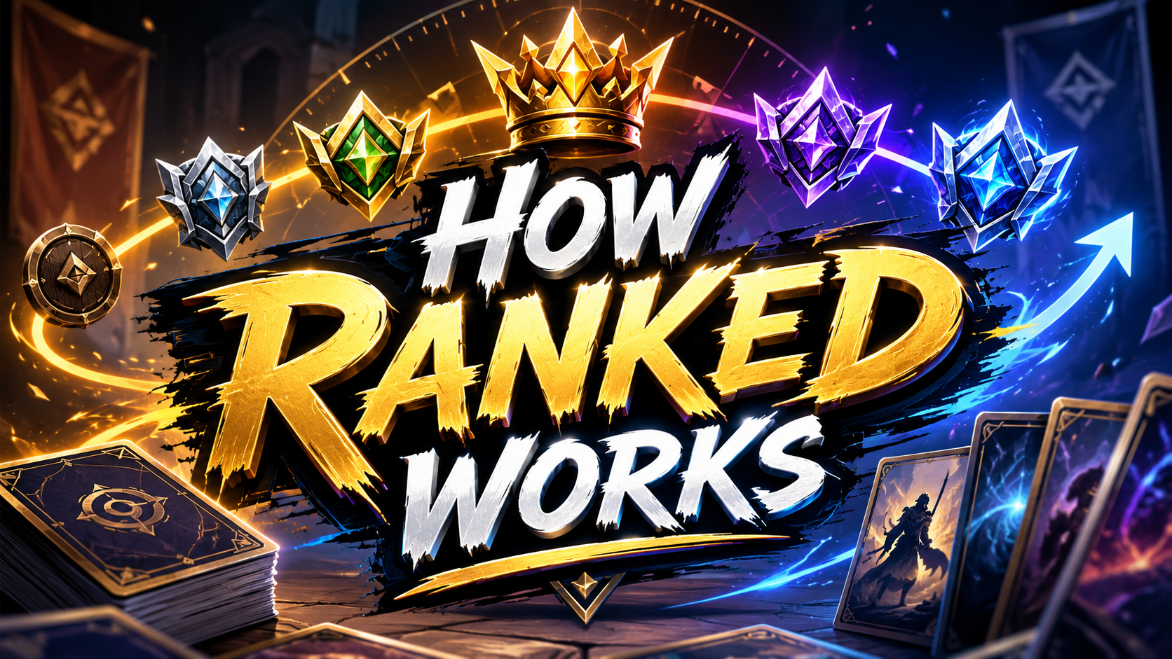 Illustration showing ranked progression tiers for the How Ranked Works guide