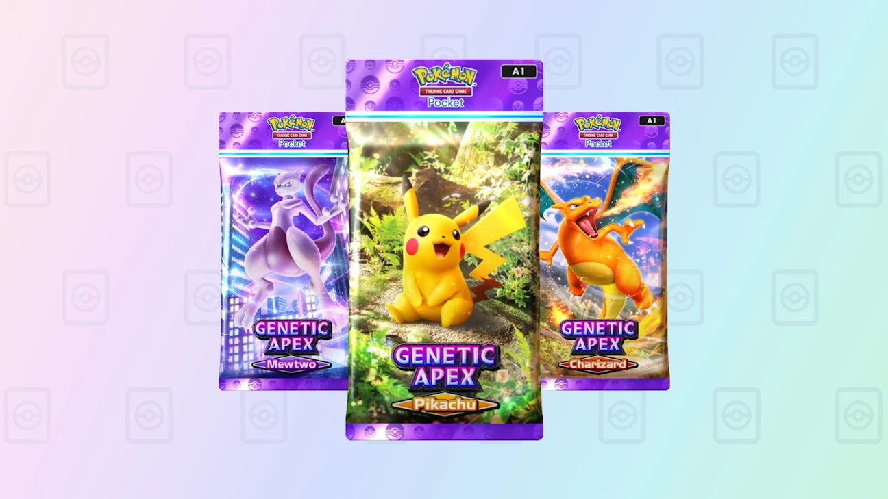Three Genetic Apex pack arts used in the Pack Opening Strategy Guide